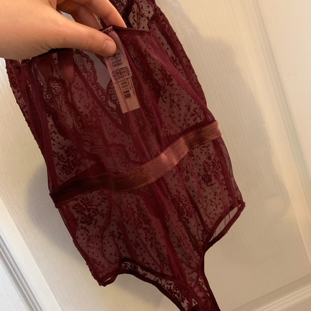VS High Neck polka dot velvet lace teddy - Picture 5 of 7